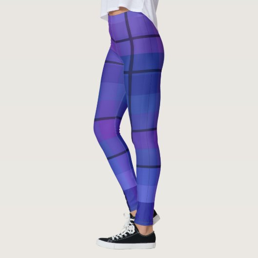 Zwart en blauw geruite Leggings (Links)