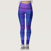 Zwart en blauw geruite Leggings (Voorkant)