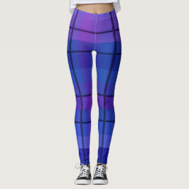 Zwart en blauw geruite Leggings