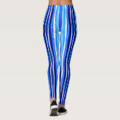 Zwart en blauw geschilderde strepen leggings (Achterkant)