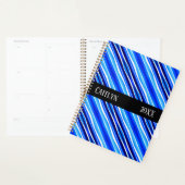Zwart en blauw geschilderde strepen planner (Display)