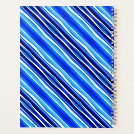 Zwart en blauw geschilderde strepen planner (Achterkant)
