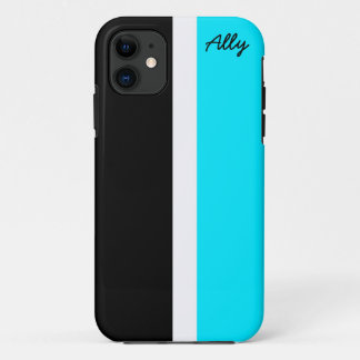 Zwart en blauw Gesegmenteerde iPhone draagtas 11 Hoesje