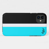 Zwart en blauw Gesegmenteerde iPhone draagtas Case-Mate iPhone Case (Achterkant (horizontaal))