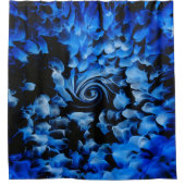 Zwart en Blauw Glas Abstract Douchegordijn (Voorkant)