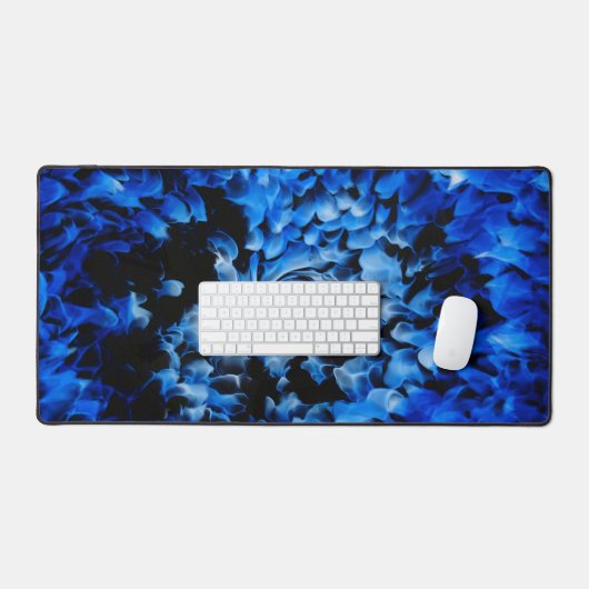 Zwart en Blauw Glas Abstract met Vortex Bureaumat (Keyboard & Muis)