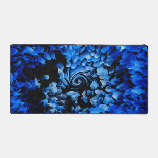 Zwart en Blauw Glas Abstract met Vortex Bureaumat (Voorkant)