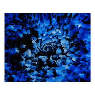 Zwart En Blauw Glas Abstract Perfect Poster