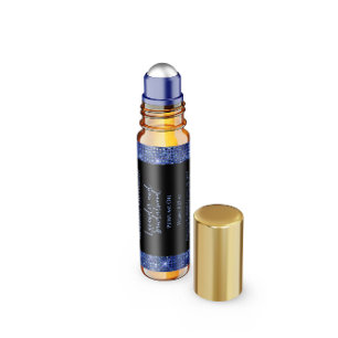 Zwart en Blauw Glitter Parfum Roller Flessenetiket Waterfles Etiket