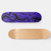 Zwart en Blauw Golven Skateboard of Kies Kleur (Horizontaal)