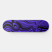 Zwart en Blauw Golven Skateboard of Kies Kleur (Horizontaal)
