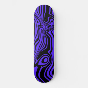 Zwart en Blauw Golven Skateboard of Kies Kleur