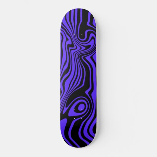 Zwart en Blauw Golven Skateboard of Kies Kleur (Voorkant)