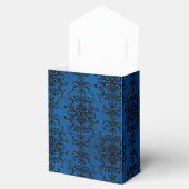Zwart en Blauw Gotisch Damast Bedankdoosjes (Geopend)