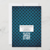 Zwart en Blauw Gotische Bloemencode met QR Code RS Kaart (Achterkant)