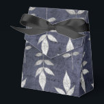 Zwart en Blauw  Grunge Bladeren Bedankdoosjes<br><div class="desc">gunstbox met zwarte en blauwe accenten.</div>