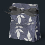 Zwart en Blauw  Grunge Bladeren Bedankdoosjes<br><div class="desc">gunstbox met zwarte en blauwe accenten.</div>