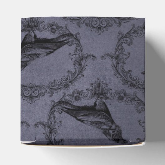 Zwart en Blauw Grunge Raven Bedankdoosjes (Bovenkant)