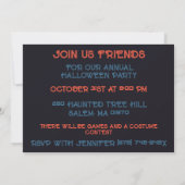 Zwart en blauw Halloween Party Enge Bossen Kaart (Achterkant)
