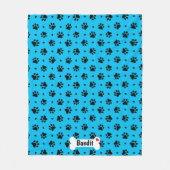 Zwart en blauw handschilderingspatroon fleece deken (Voorkant)