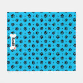 Zwart en blauw handschilderingspatroon fleece deken (Voorkant (Horizontaal))