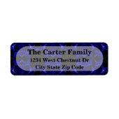 Zwart en blauw kantoor-adresretourlabel etiket (Voorkant)