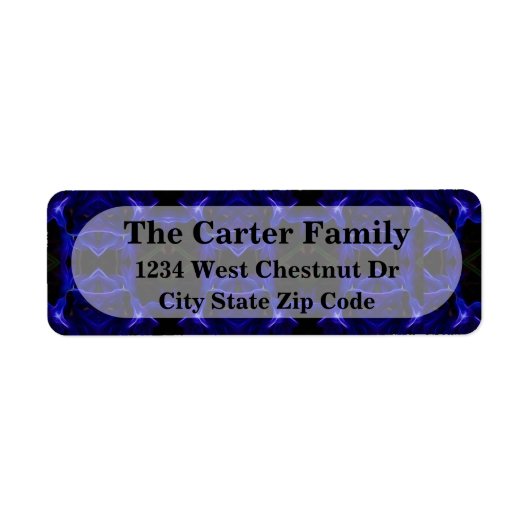 Zwart en blauw kantoor-adresretourlabel etiket (Voorkant)