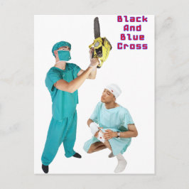 Zwart en blauw kruisje briefkaart