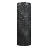 Zwart en blauw lint je weet nooit hoe sterk thermosbeker (Achterkant)