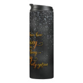 Zwart en blauw lint je weet nooit hoe sterk thermosbeker (Geroteerd rechts)