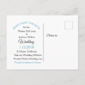 Zwart en blauw Mandala Weddenschap Opslaan Datum Aankondigingskaart (Achterkant)