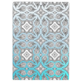 Zwart en blauw Mandala Zen Persoonlijk Klembord (Achterkant)