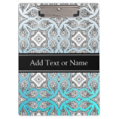 Zwart en blauw Mandala Zen Persoonlijk Klembord (Voorkant)