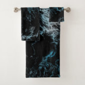 zwart en blauw Marmer abstract Bad Handdoek (Insitu)