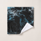 zwart en blauw Marmer abstract Bad Handdoek (Wasdoekje)