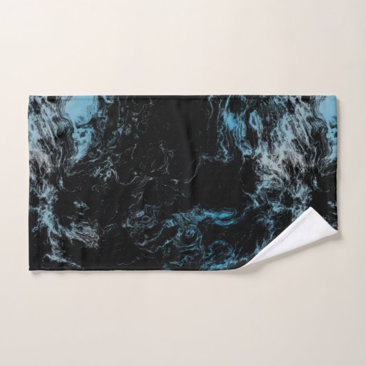 zwart en blauw Marmer abstract Bad Handdoek (Handdoek)