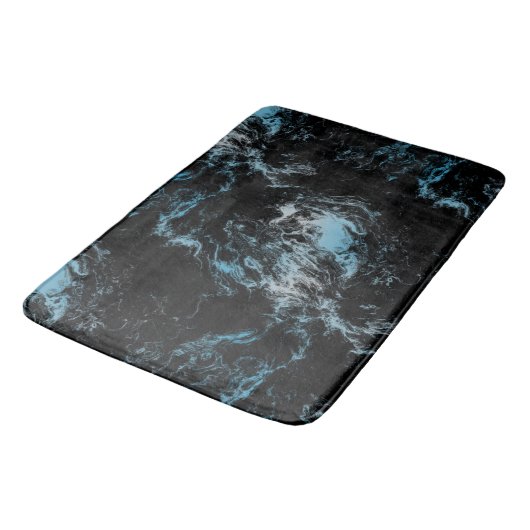 zwart en blauw Marmer abstract Badmat (Gekanteld)