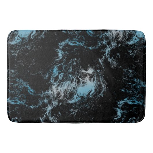 zwart en blauw Marmer abstract Badmat (Voorkant)