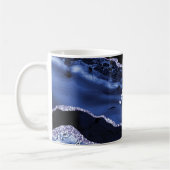 Zwart en blauw marmer koffiemok (Links)