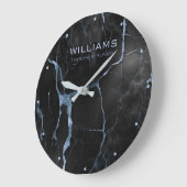 Zwart en Blauw Marmer Minimale Klokken Gepersonali (Hoek)