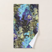 Zwart en blauw marmeren tie kleurstof bad handdoek (Handdoek)