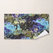 Zwart en blauw marmeren tie kleurstof bad handdoek (Handdoek)