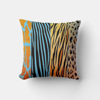 Zwart en blauw, met Zebra strepe Pillow bedrukt Kussen