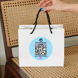 Zwart en blauw Modern Business Instagram QR Code Ronde Sticker