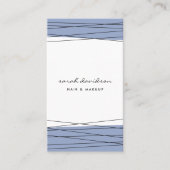 Zwart en blauw | Modern geometrisch verticaal Visitekaartje (Voorkant)