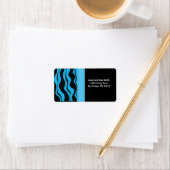 Zwart en blauw modern zebra patroon etiket (Insitu)