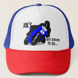 Zwart en Blauw Motor Aangepaste Pet