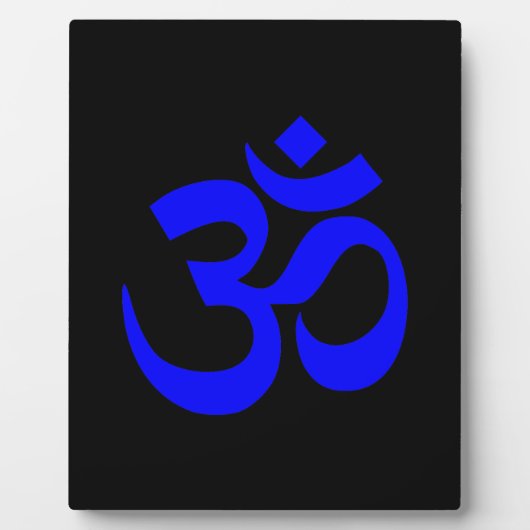 Zwart en Blauw Om-symbool Fotoplaat (Voorkant)