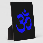 Zwart en Blauw Om-symbool Fotoplaat (Zijkant)