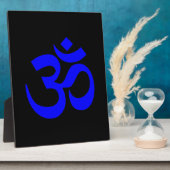 Zwart en Blauw Om-symbool Fotoplaat (Zijkant)